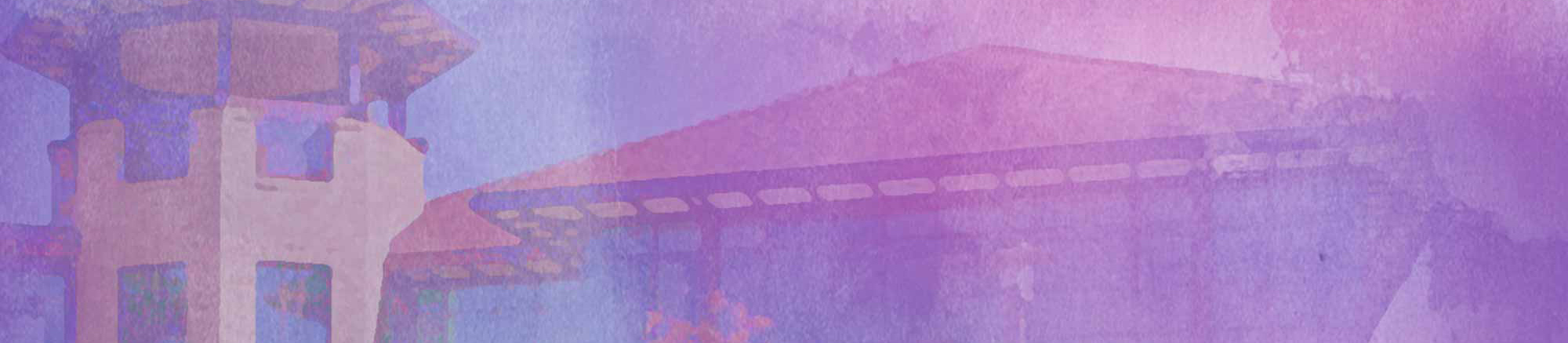 Watercolor of the Agora pavillion.